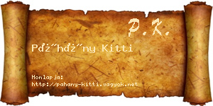 Páhány Kitti névjegykártya