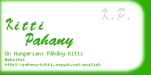 kitti pahany business card